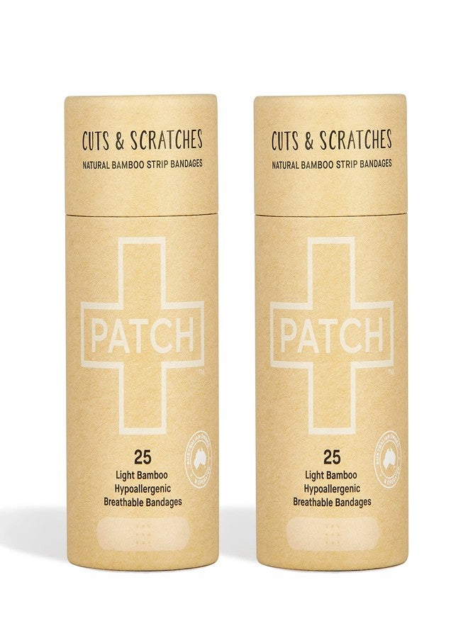 باتش ضمادات باتش للأطفال الصديقة للبيئة المصنوعة من الخيزران لعلاج الخدوش والجروح، مضادة للحساسية، للعناية بالجروح للبشرة الحساسة، قابلة للتحلل الحيوي، خالية من اللاتكس، خالية من البلاستيك، بدون نفايات، زيت جوز الهند، 25 قطعة (عبوتان) - Image 1